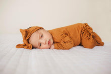 Load image into Gallery viewer, Ruffle 2 Way Zip Romper - Cognac