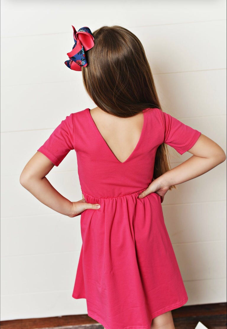 open lace back dress ZAPAKA Girl's Party Dress A Line Removable Hot Pink Wedding Flower Girl  Dress  Zapaka CA