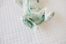 Load image into Gallery viewer, Ruffle 2 Way Zip Romper - Marbled Aquamarine