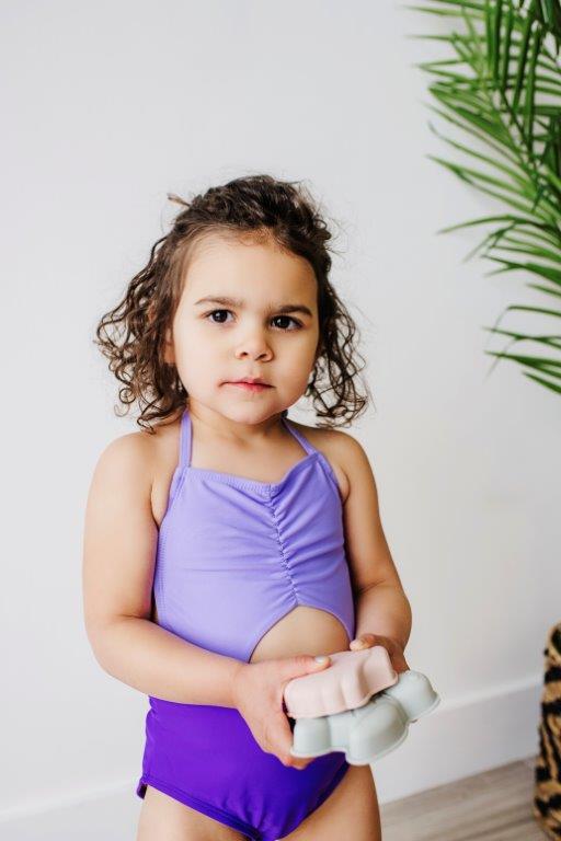 Girls Lilac Purple One Piece Swimsuit Presley Couture