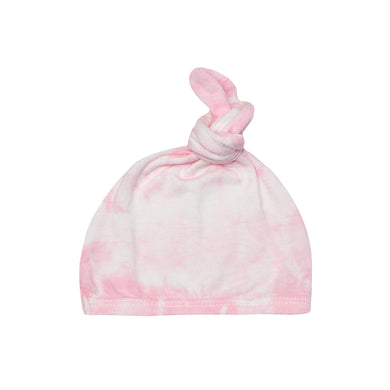 Top Knot Hat - Pink Marble