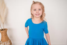 Load image into Gallery viewer, Poolside Blue Twirl Dress