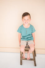 Load image into Gallery viewer, Henley Tee - Turquoise