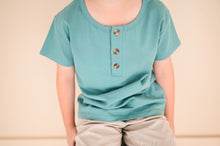 Load image into Gallery viewer, Henley Tee - Turquoise