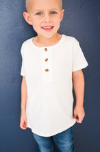 Load image into Gallery viewer, Henley Tee - White