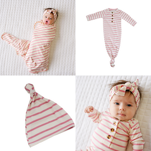Baby Bundle - Cream & Pink Stripe