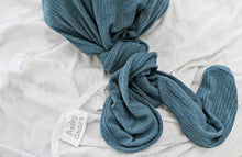 Load image into Gallery viewer, Knotted Baby Gown - Ribbed Cobalt