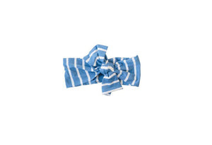 Bow Headband - Striped Blue