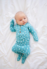 Load image into Gallery viewer, Softest 2 Piece Set - Cyan Blue w/ Triangles