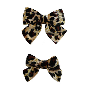 Velvet Bows - Leopard