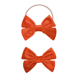 Velvet Bows - Orange