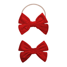 Load image into Gallery viewer, Velvet Bows - Red