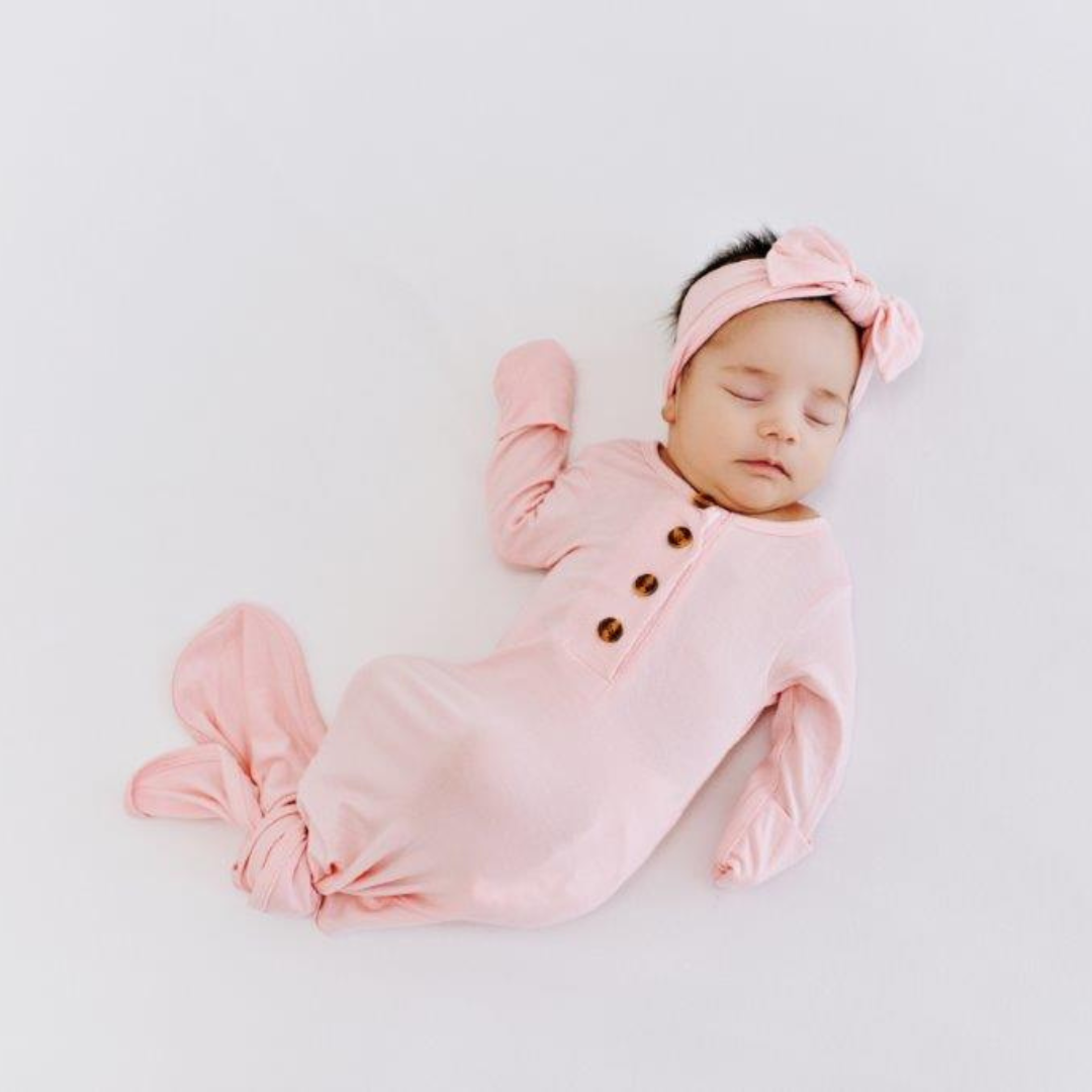 ☆FINAL outlets PRICE-KQ Baby Girl Dino Knotted Gown Bundle 0-3M