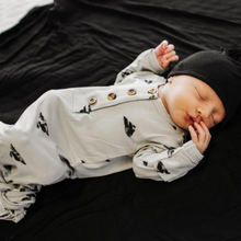 Load image into Gallery viewer, Knotted Baby Gown - Black Triangles