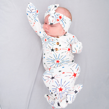 Load image into Gallery viewer, Knotted Baby Gown - Fireworks