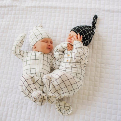Knotted Baby Gown - Grid