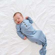 Load image into Gallery viewer, Knotted Baby Gown - Ocean Blue