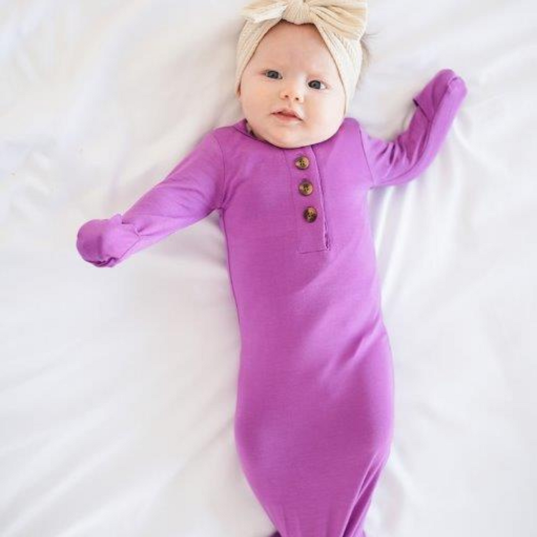 Knotted Baby Gown - Orchid
