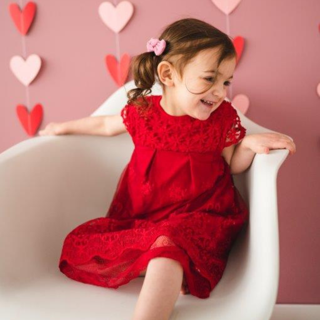 Baby girl red lace dress discount