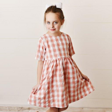 Load image into Gallery viewer, Coral Gingham Dress