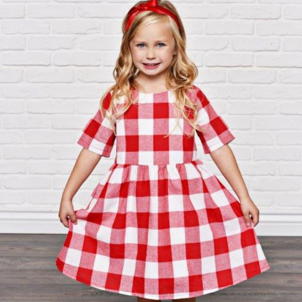 red gingham dress outfit Girls' Red Gingham Dress