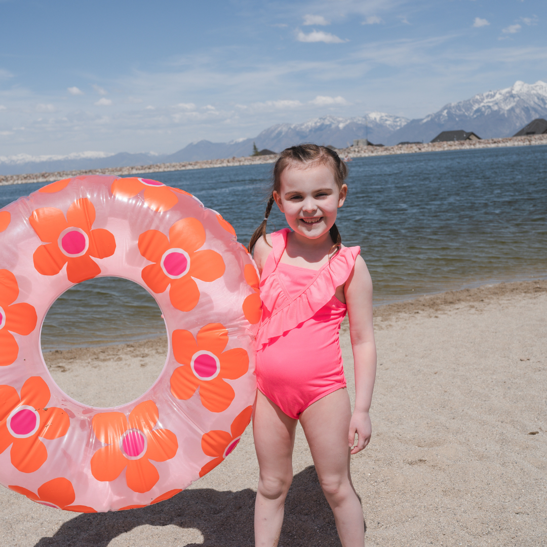 Pink swimming top costume