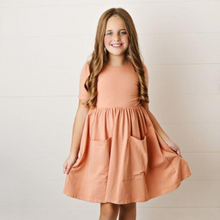 Load image into Gallery viewer, Golden Apricot Twirl Dress
