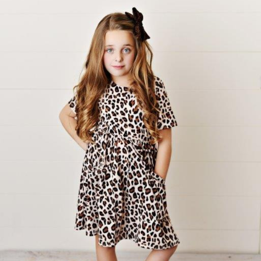 Next girls 2025 leopard print dress