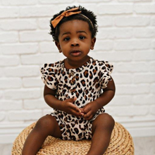 Load image into Gallery viewer, Baby Flutter Sleeve Romper - Leopard