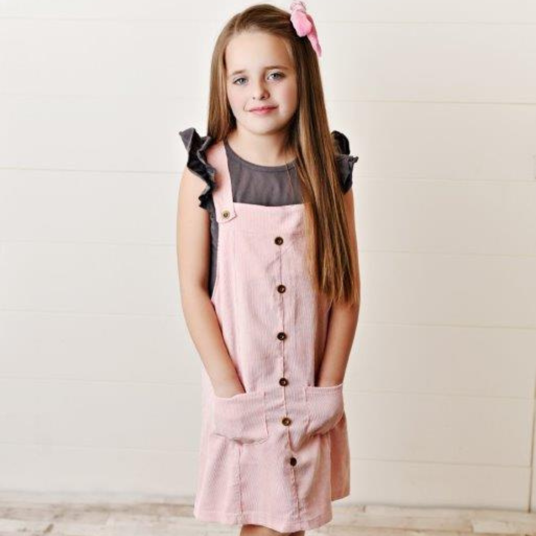 Blush Corduroy Jumper For Girls Toddlers Presley Couture