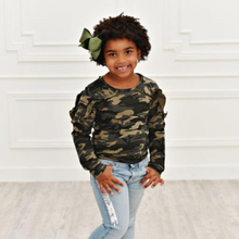Load image into Gallery viewer, Long Sleeve Double Ruffle - Camo