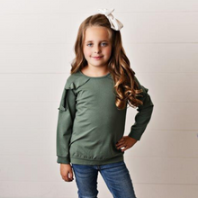 Load image into Gallery viewer, Long Sleeve Double Ruffle - Sage