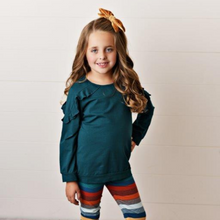 Load image into Gallery viewer, Long Sleeve Double Ruffle - Teal
