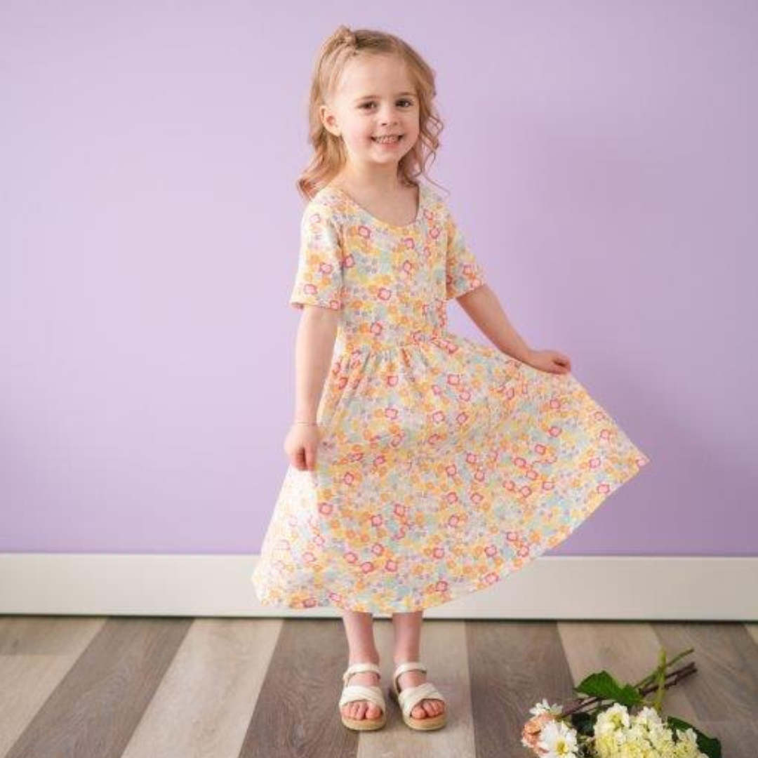 Spring Things Floral Twirl Dress For Girls & Toddlers | Presley Couture 3T/4T Spring Things Floral Twirl Dress For Girls & Toddlers | Presley Couture 3T/4T