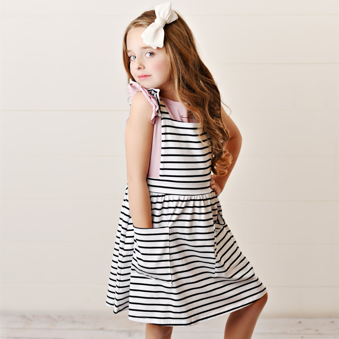 Striped pinafore deals dress