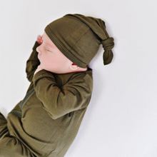 Load image into Gallery viewer, Top Knot Hat - Olive Green