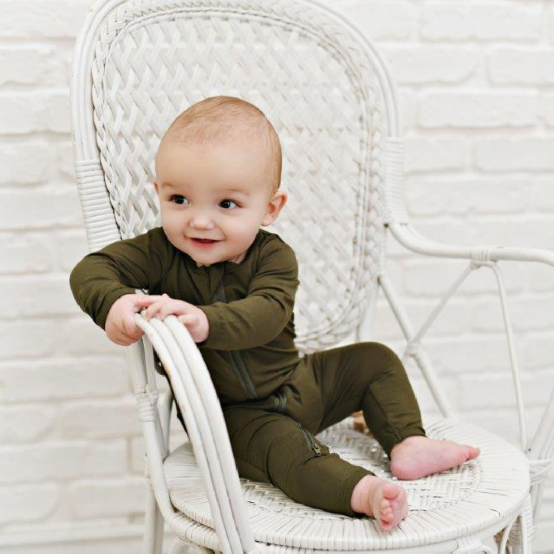Olive green onesie deals baby