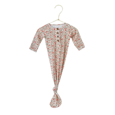 Knotted Baby Gown - Garden Bloom