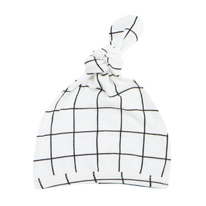 Top Knot Hat - Grid