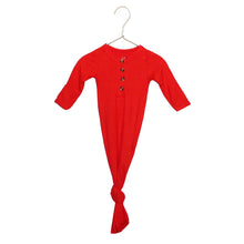 Load image into Gallery viewer, Knotted Baby Gown - Ribbed Red
