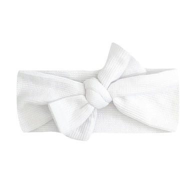 Bow Headband - Waffle White