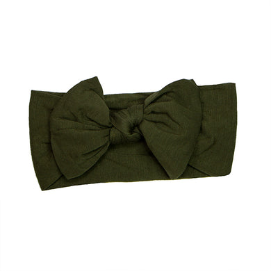 Bow Headband - Olive Green