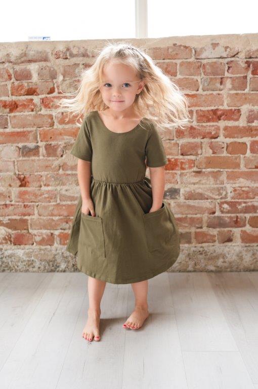 Olive Twirl Dress for Girls & Toddlers | Presley Couture 9/10 Olive Twirl Dress for Girls & Toddlers | Presley Couture 9/10