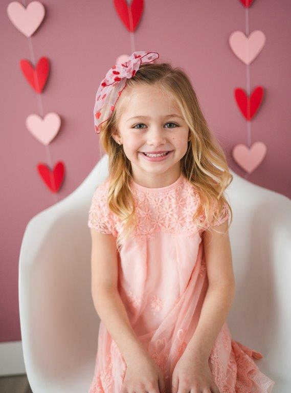 Girls' Pink Cherry Blossom Lace Eyelet Dress | Presley Couture 7/8 Girls' Pink Cherry Blossom Lace Eyelet Dress | Presley Couture 7/8