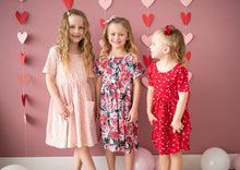 Load image into Gallery viewer, Pink Hearts Twirl Dress