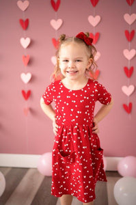 Red Hearts Twirl Dress