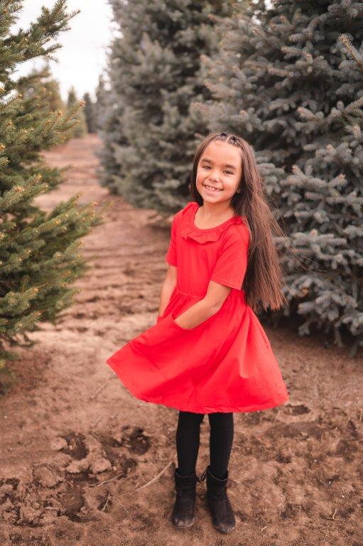 Red Ruffle Twirl Dress For Girls & Toddlers