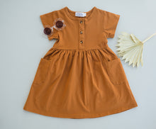 Load image into Gallery viewer, Button Twirl Dress - Honey