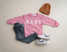 Load image into Gallery viewer, Babe Sweatshirt - Light Rose