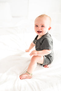 Riley Romper - Ribbed Charcoal